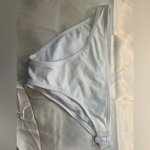 Lips White Bikini Bottoms w/ Silver O-Ring Detail - Small (S)